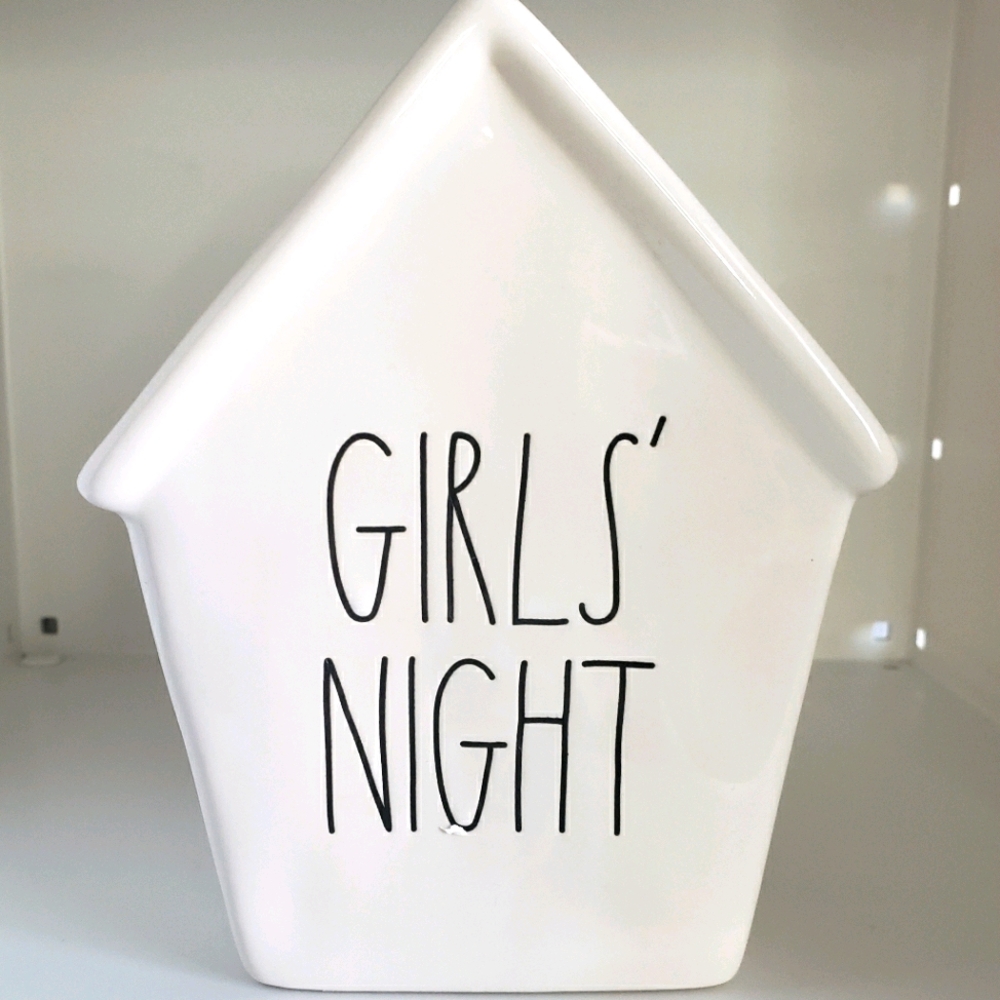 Rae Dunn bank GIRLS' NIGHT birdhouse money bank home decor